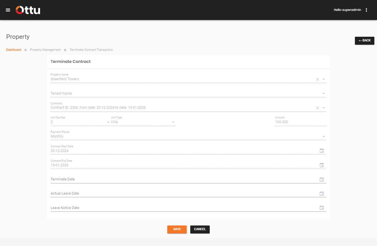 Terminate contract form