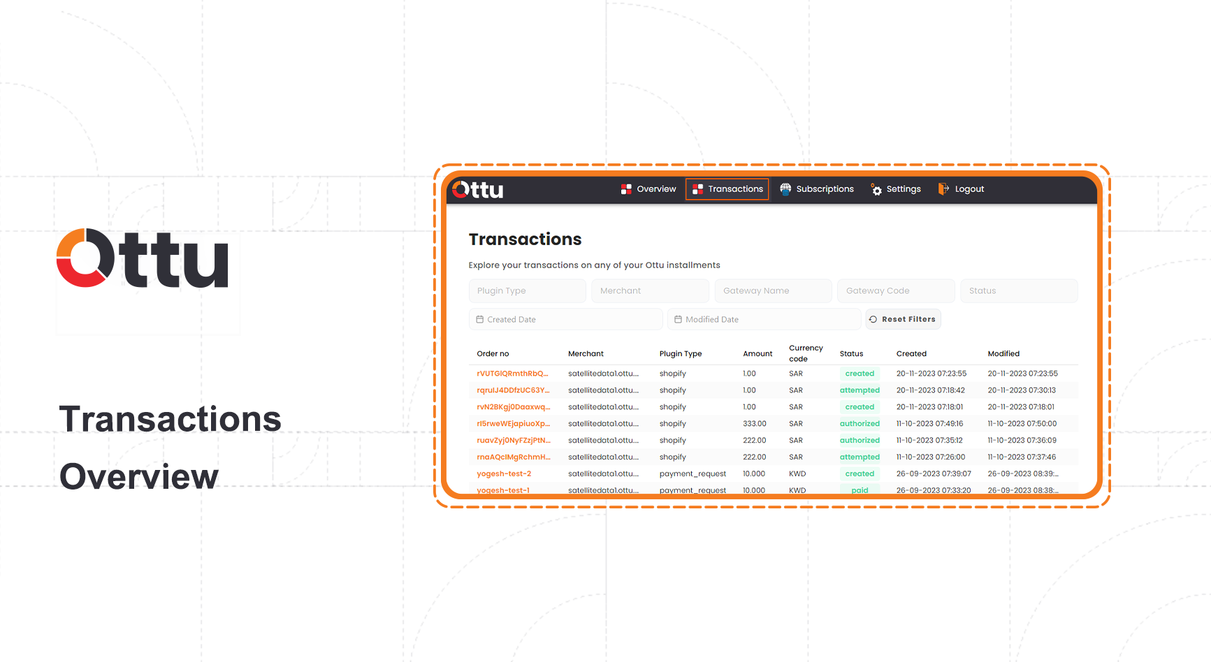 Transactions Overview